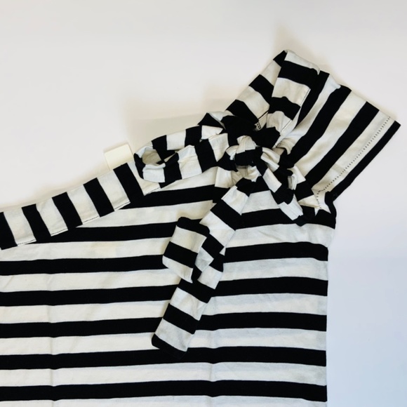 NWT Anthropologie Maeve Striped One-Shoulder Bow Top - Picture 7 of 16